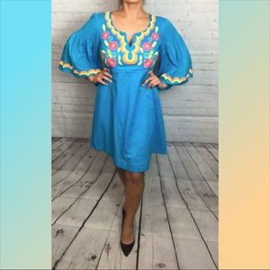 Turquoise Spanish style dress